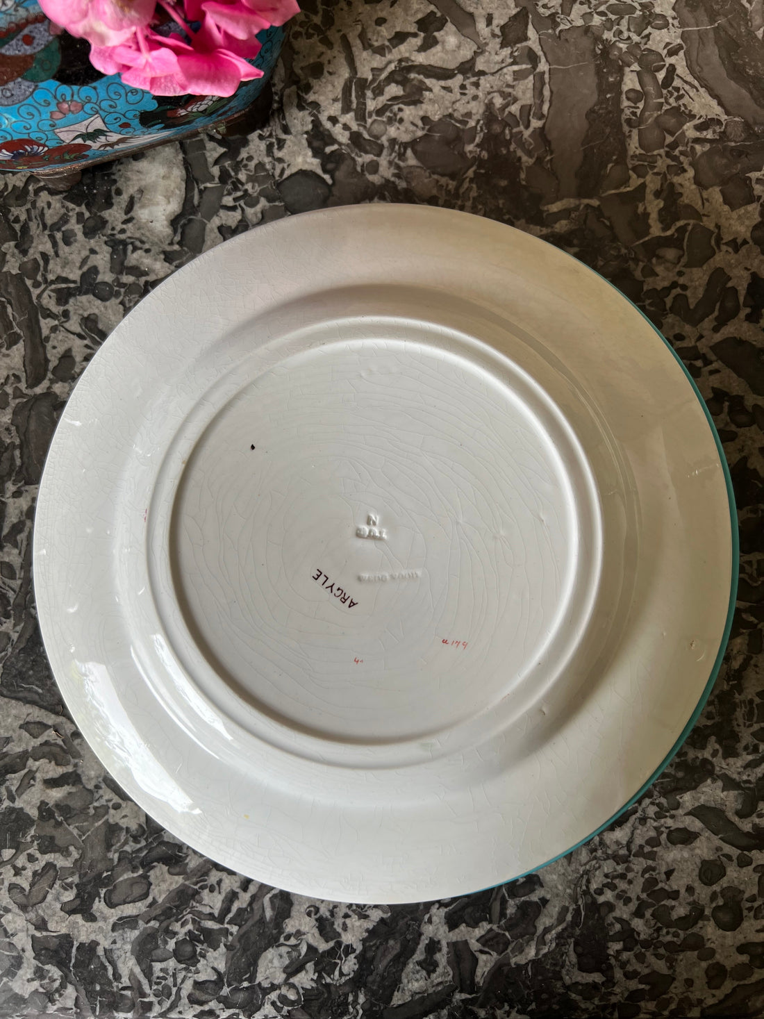 Quatre assiettes Wedgwood Argyle fin XIXème