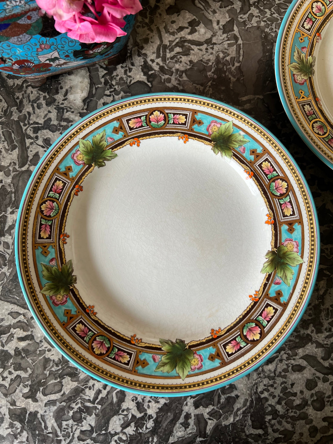 Quatre assiettes Wedgwood Argyle fin XIXème