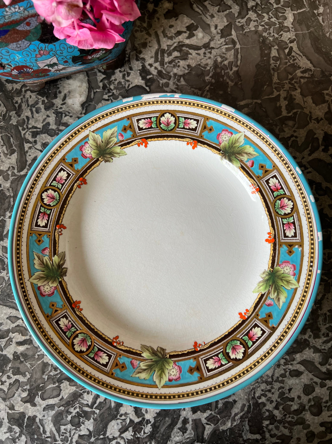 Quatre assiettes Wedgwood Argyle fin XIXème