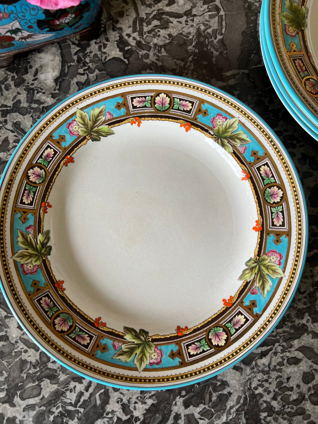 Quatre assiettes Wedgwood Argyle fin XIXème