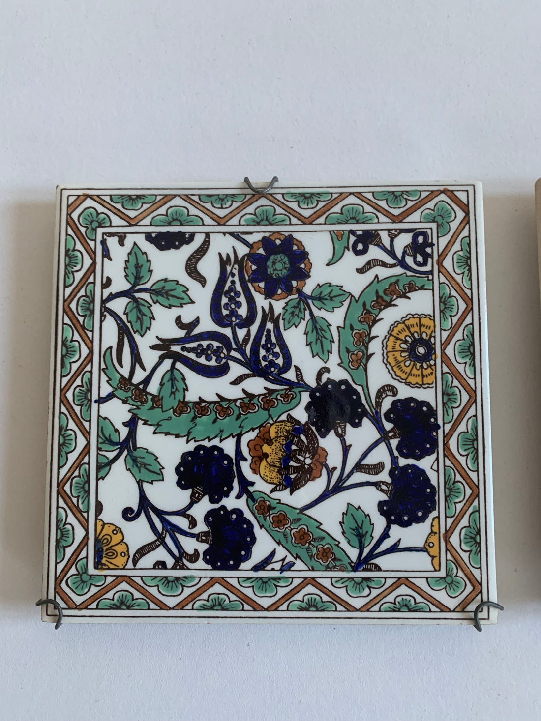 Paire de carreaux décoratifs - sous-verres Gien