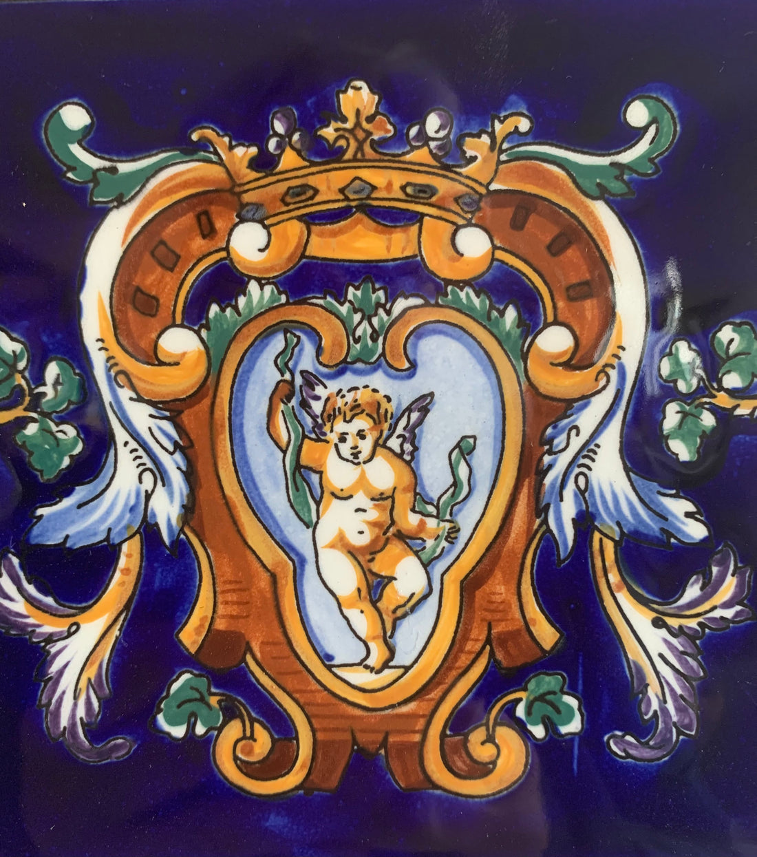 Paire de carreaux décoratifs - sous-verres Gien