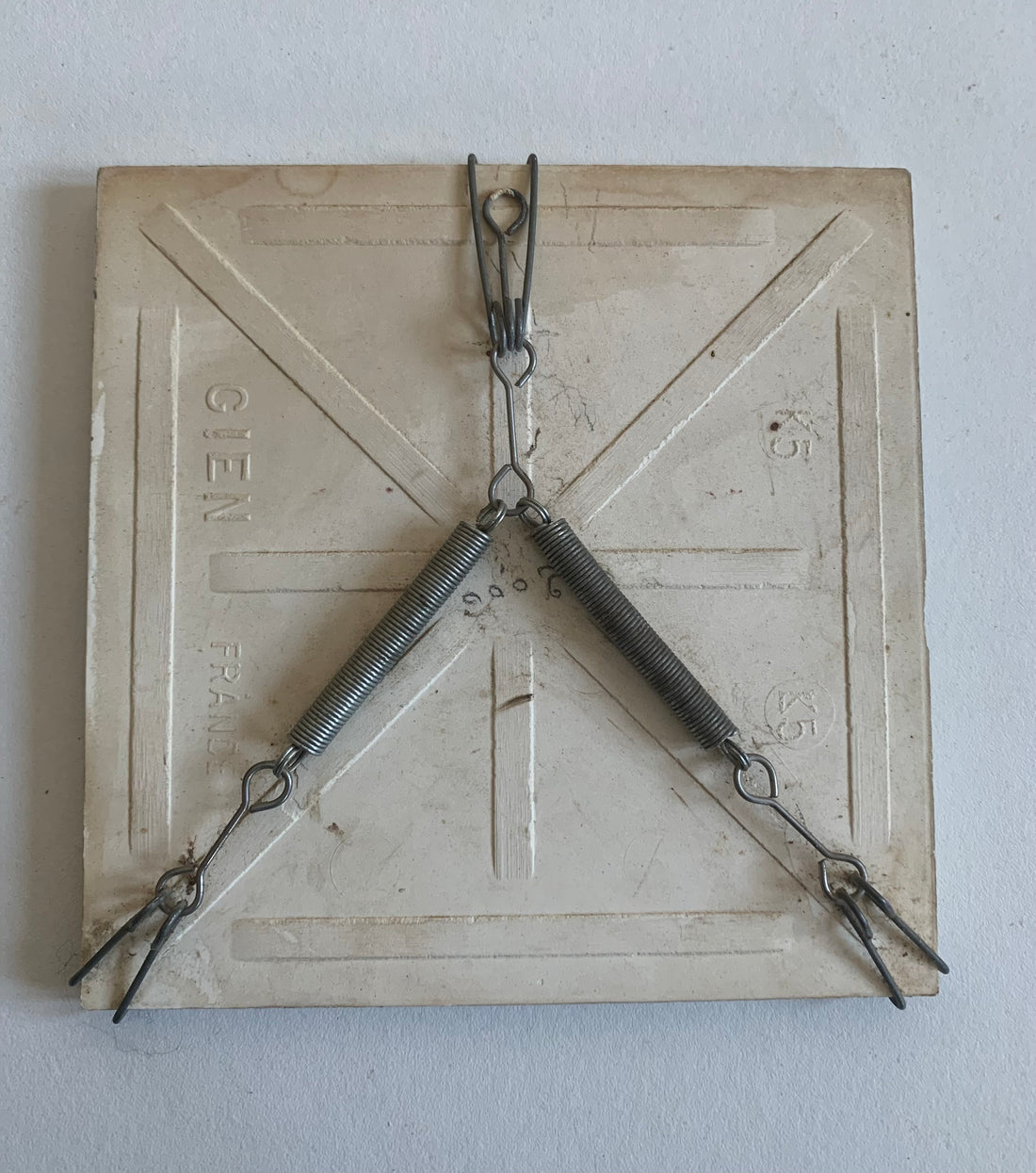 Paire de carreaux décoratifs - sous-verres Gien