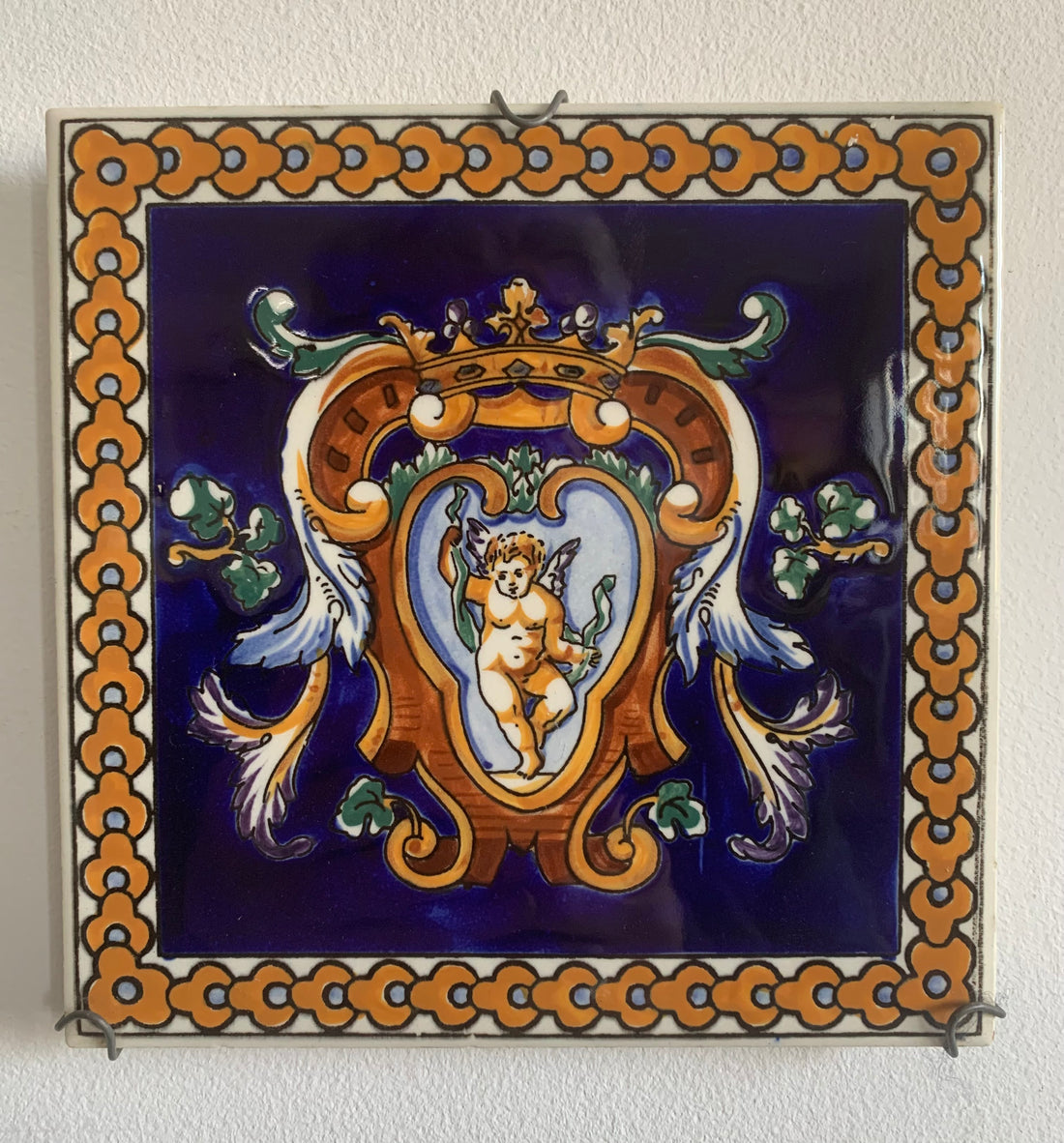 Paire de carreaux décoratifs - sous-verres Gien