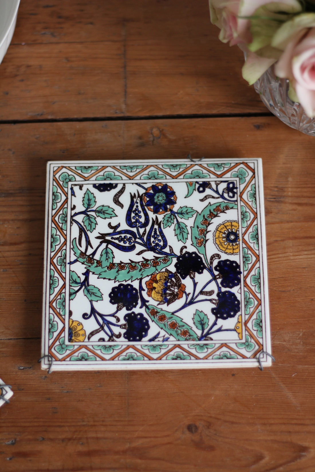 Paire de carreaux décoratifs - sous-verres Gien