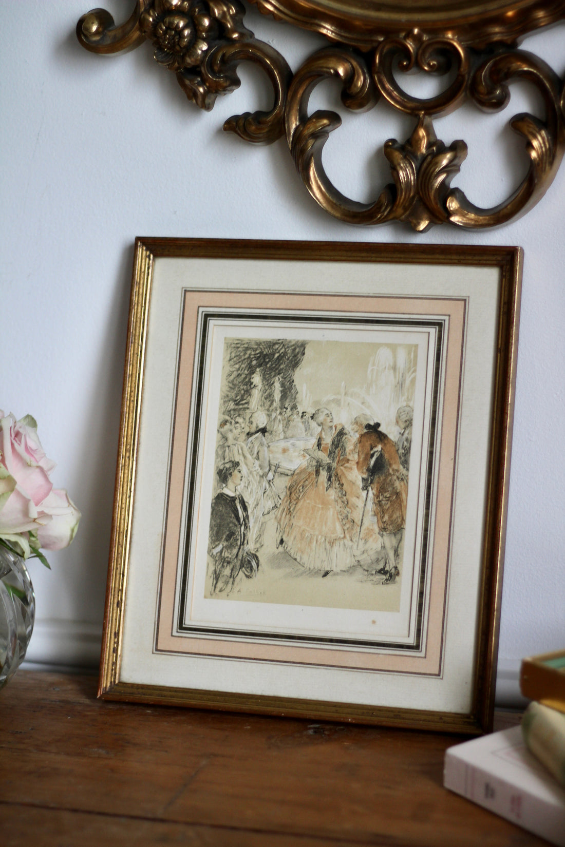 Gravure "Fête galante" par Antoine Calbet