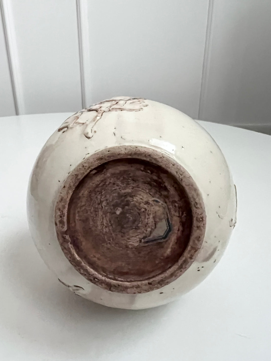 Vase émaillé ivoire - France - 1950