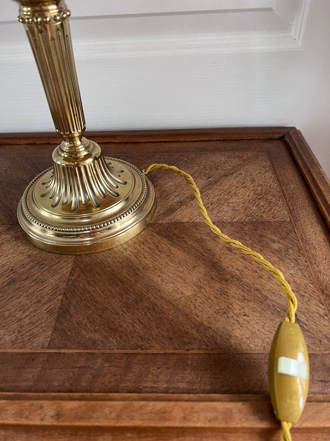 Lampe pied laiton avec abat jour