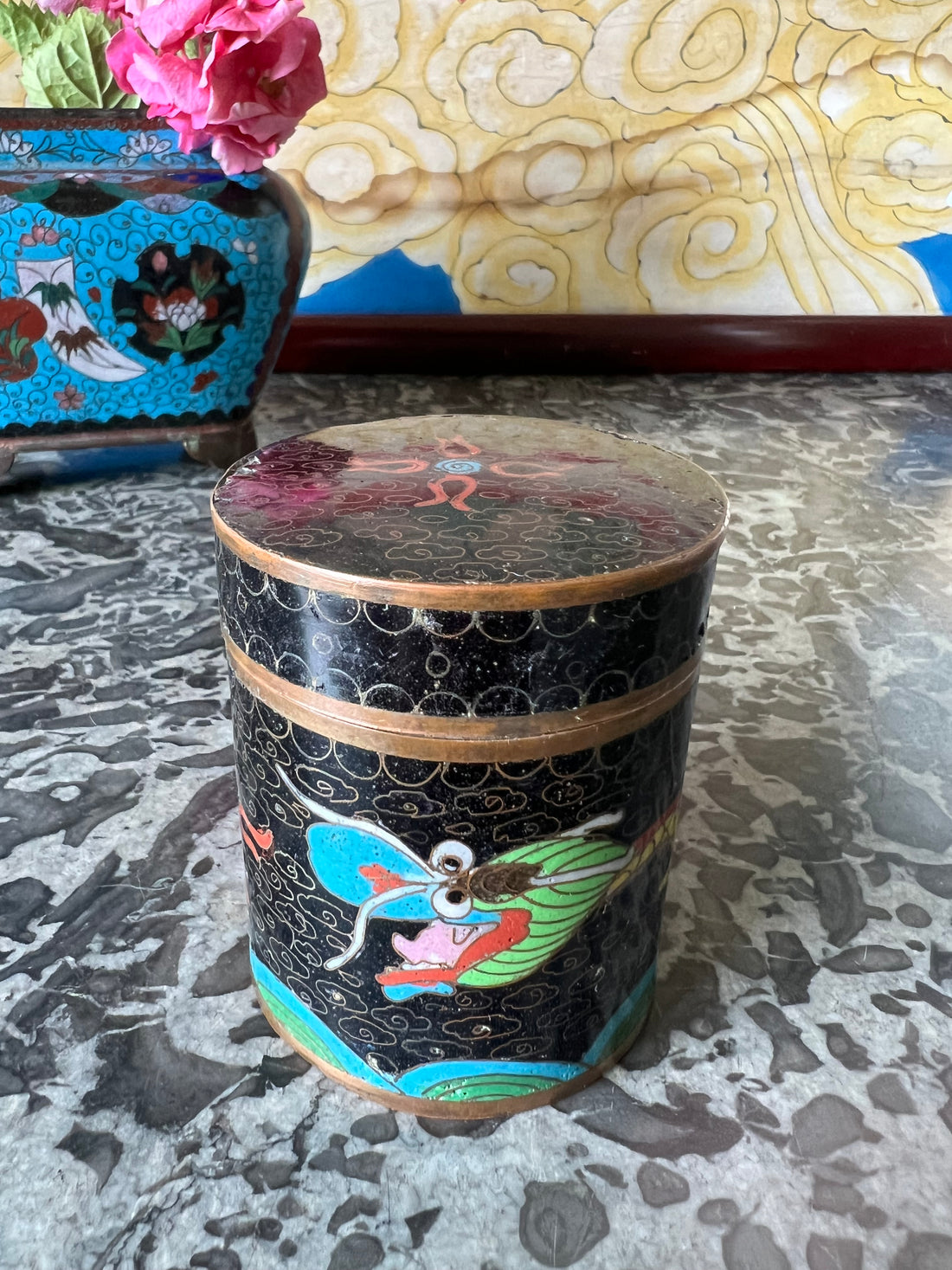 Boîte en cloisonné chinois XIXème