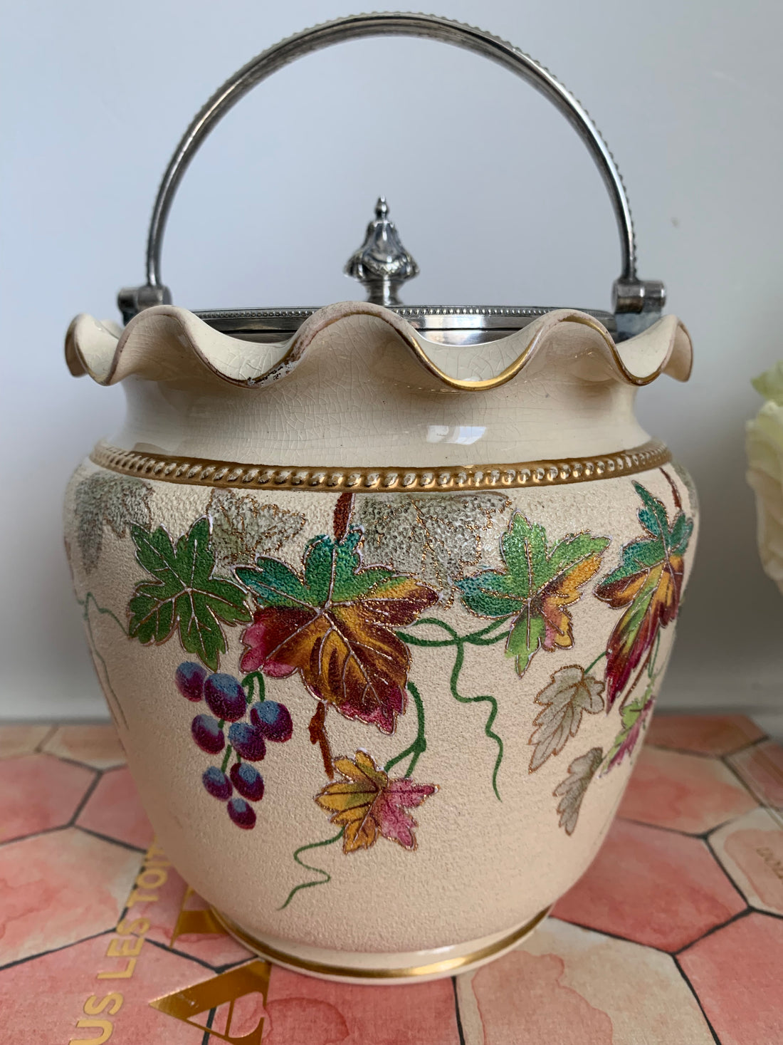 Pot à biscuits anglais monogrammé 1880-1910