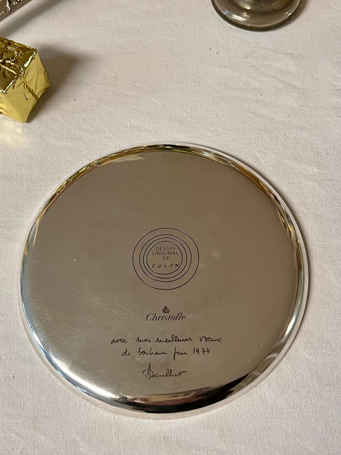 Coupelle vide-poches FOLON pour Christofle 1974