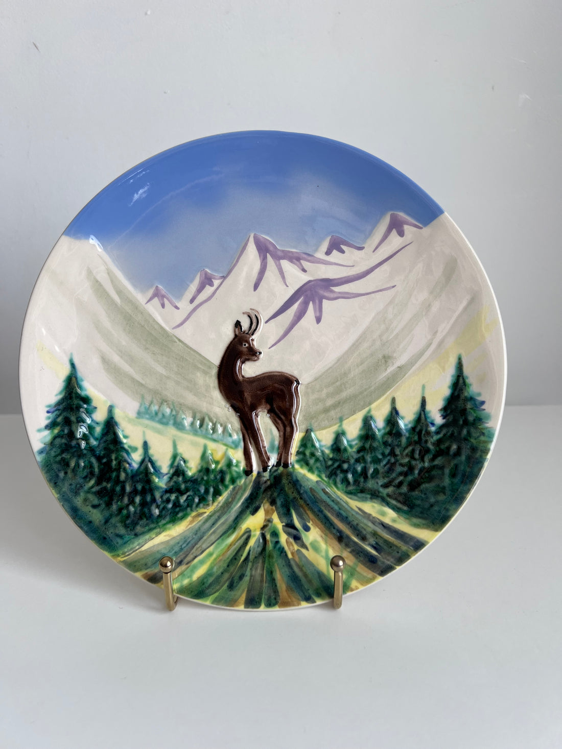 Assiette de collection Desvres, peinte à la main par Gabriel Fourmaintraux - 1958