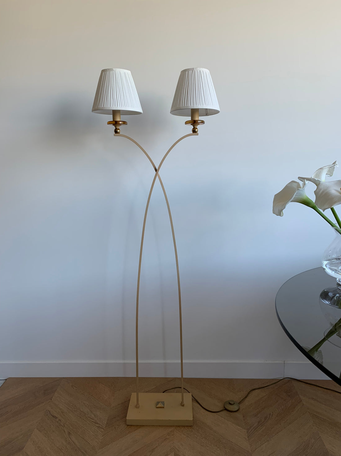 Lampadaire liseuse à deux feux (avec choix d'abat jour)