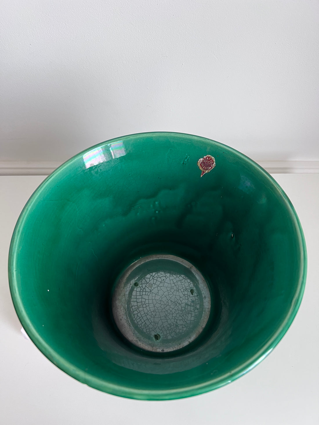 Grand cache-pot émaillé - Faïencerie d'art Valdor France -1950