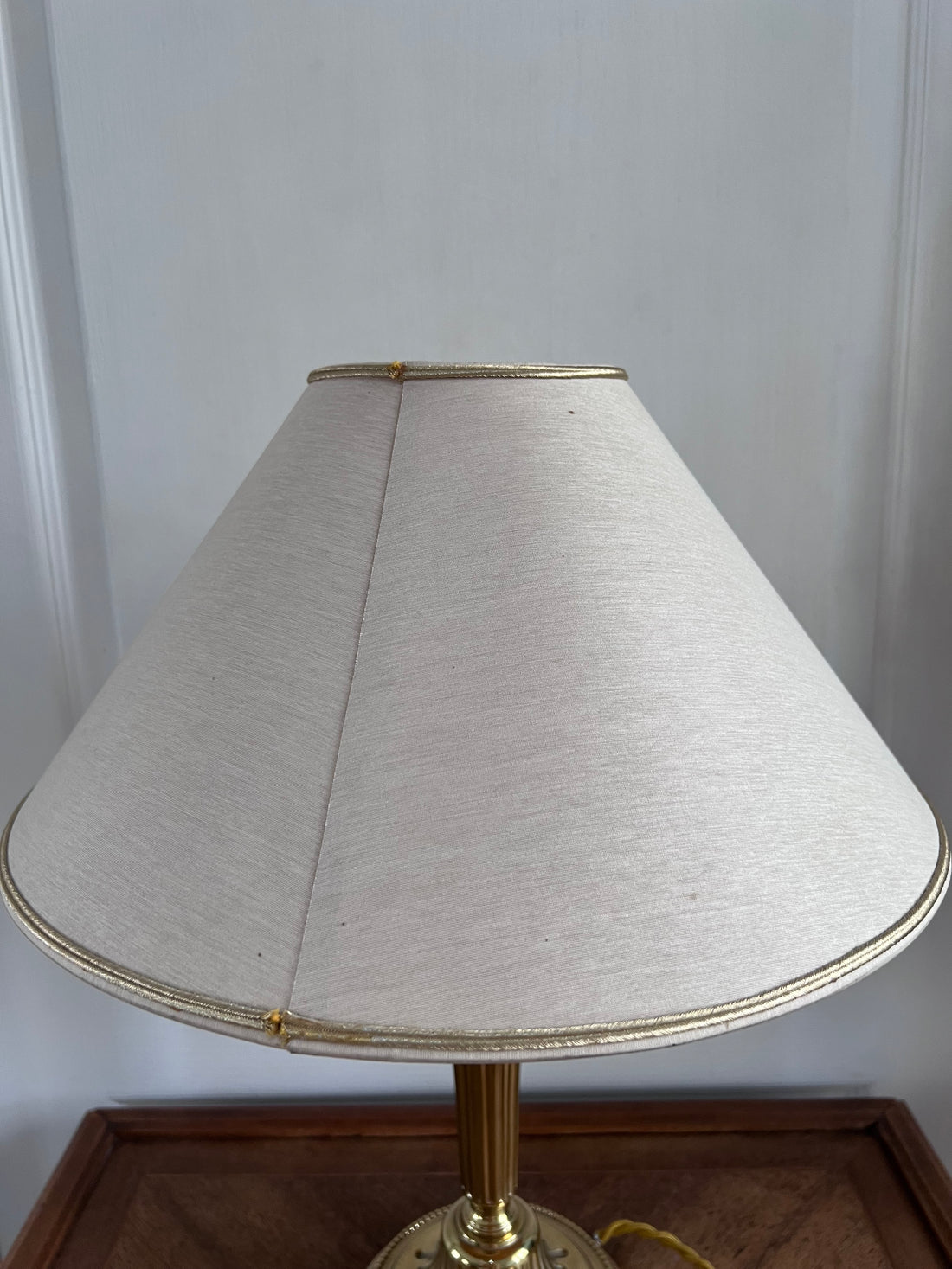 Lampe pied laiton avec abat jour