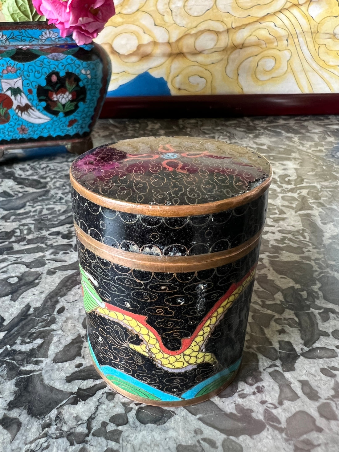 Boîte en cloisonné chinois XIXème