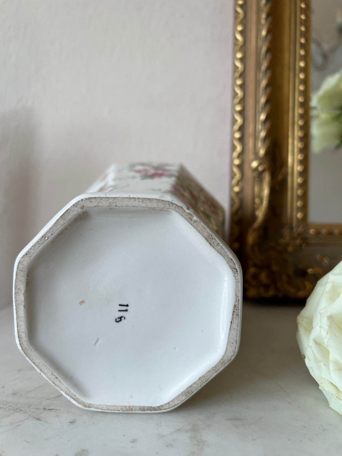 Vase anglais fleuri 1950