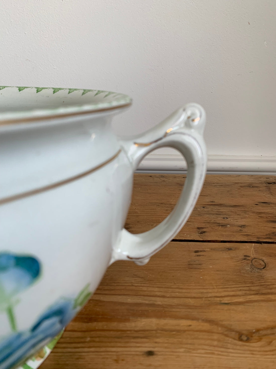 Cache-pot anglais XIXème fleuri