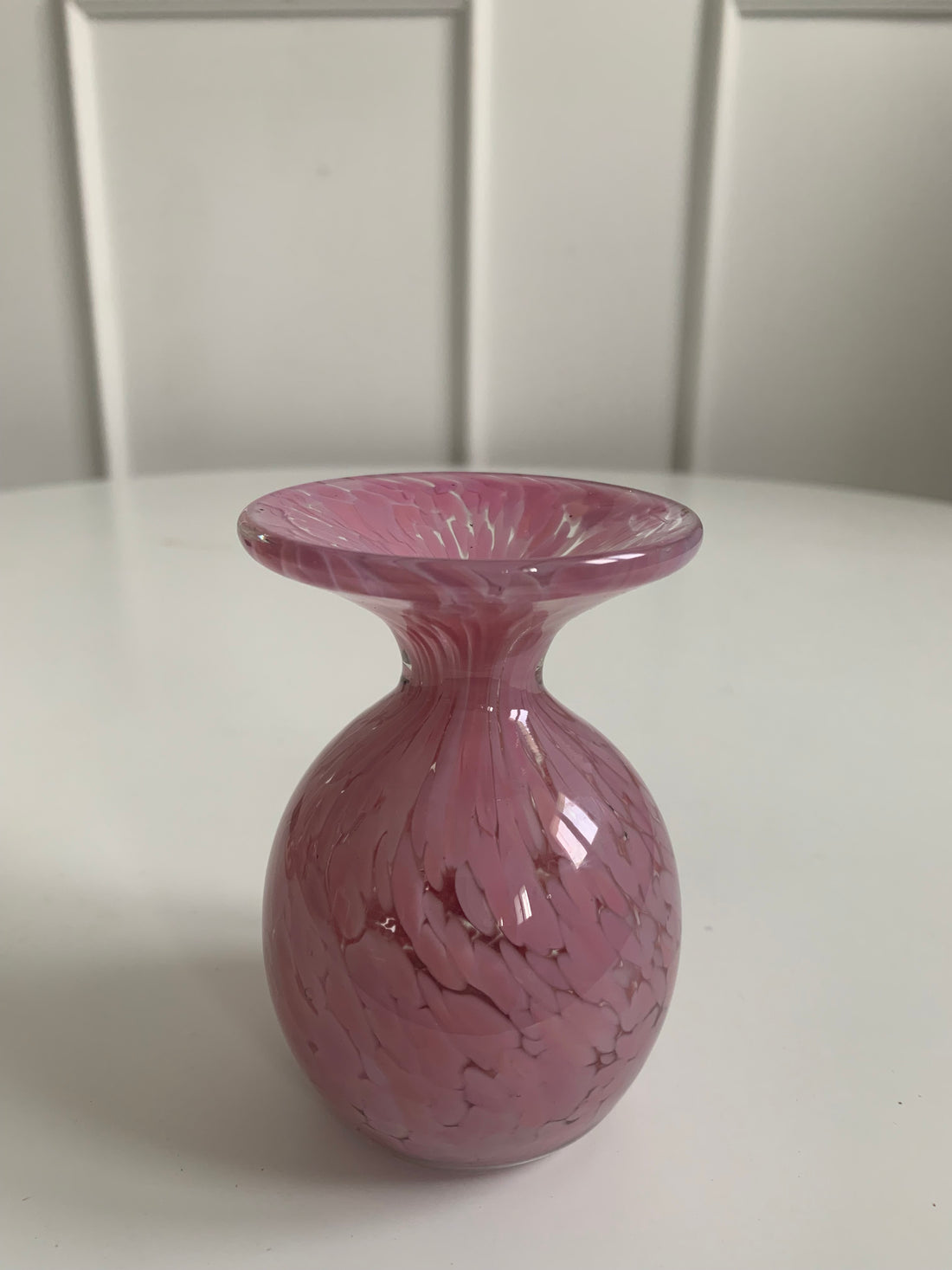 Soliflore rose en verre soufflé