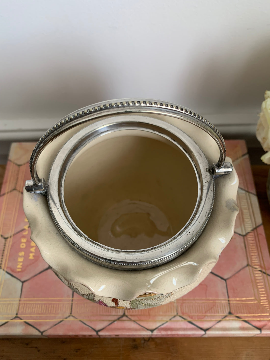 Pot à biscuits anglais monogrammé 1880-1910