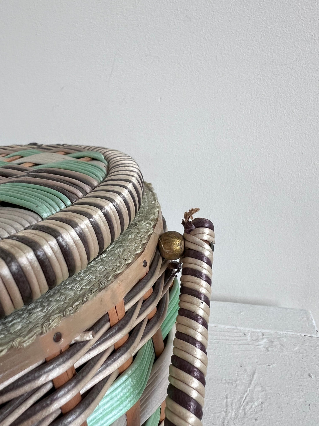 Panier à ouvrage vintage 1950