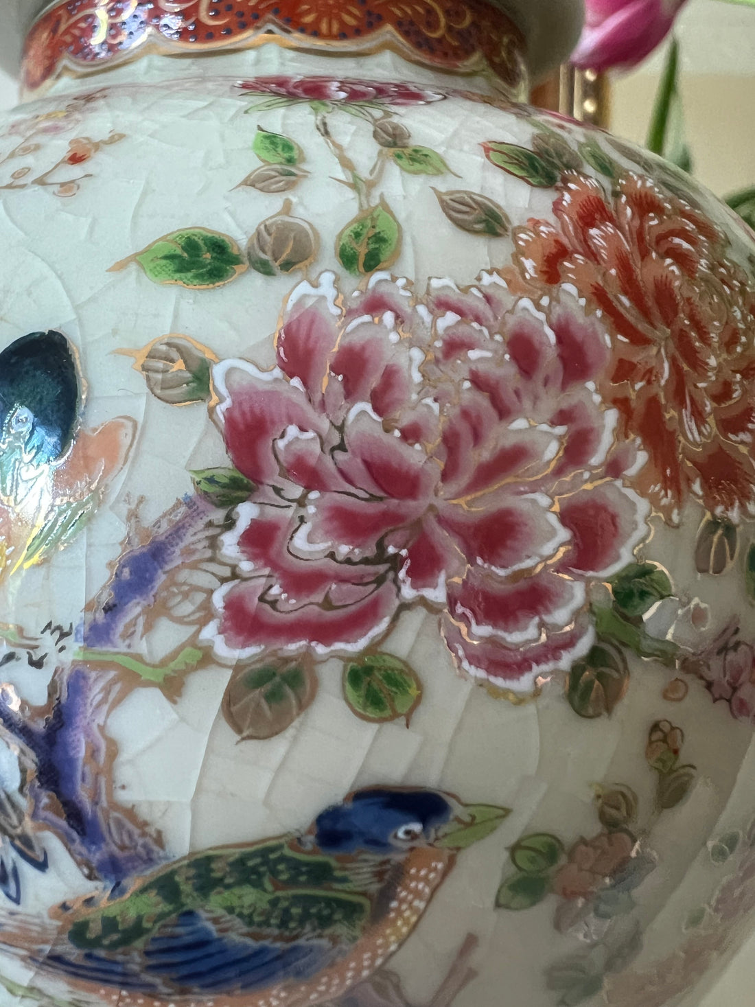 Lampe en céramique craquelée