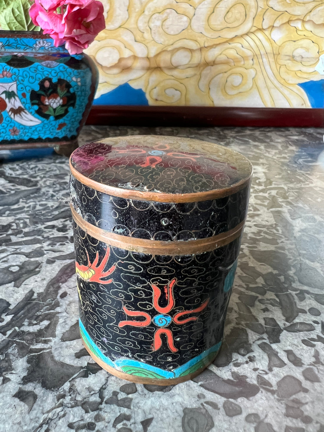 Boîte en cloisonné chinois XIXème