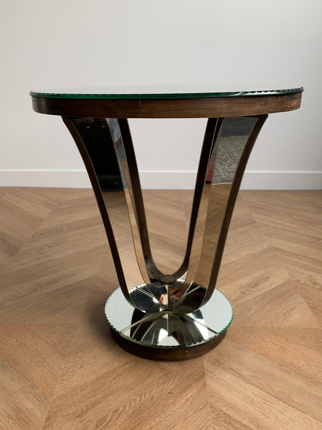 Guéridon miroir Art Déco (livraison sécurisée incluse en France et Belgique)