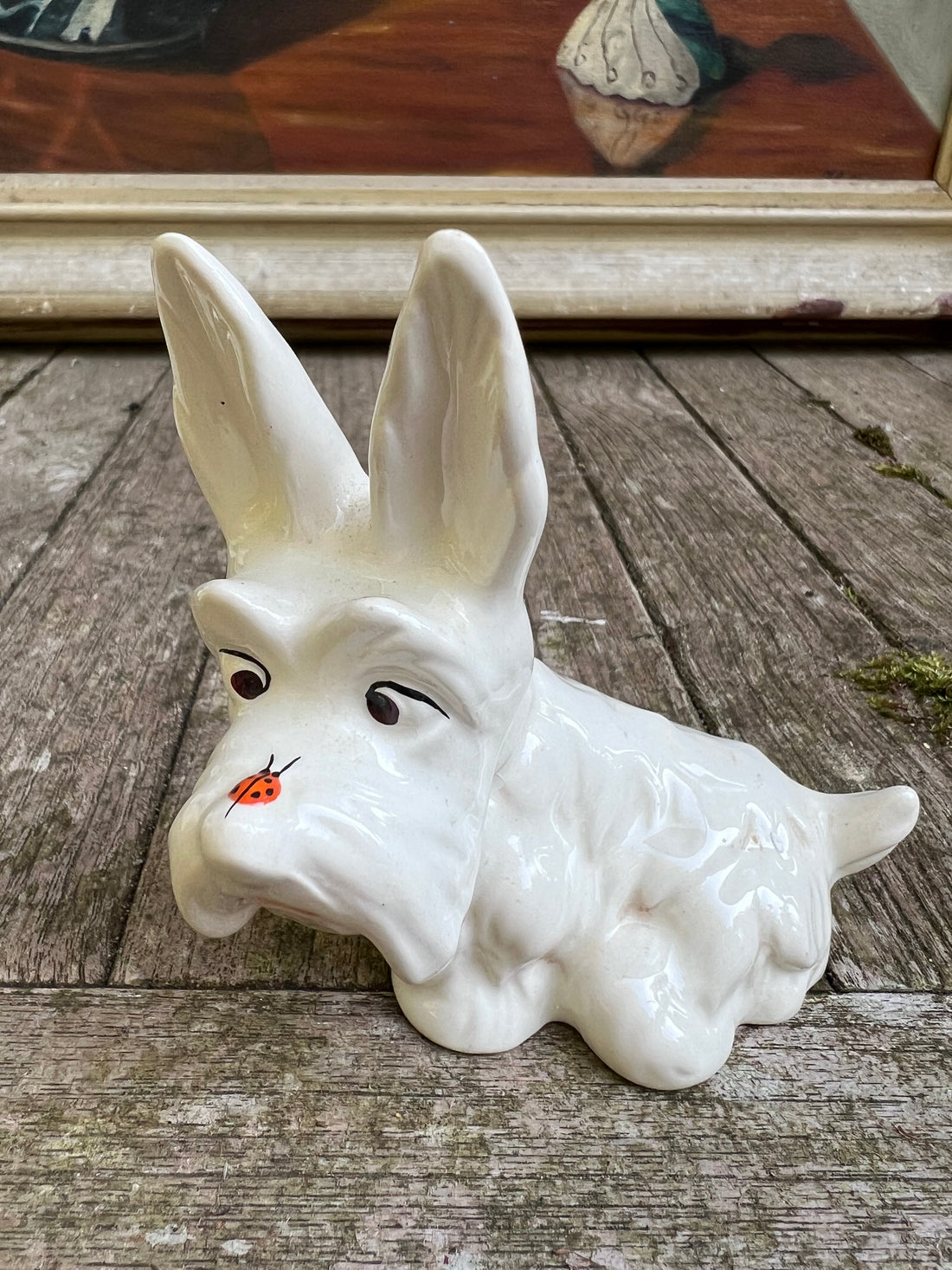La paire de Scotties aux coccinelles - Beswick, Angleterre, années 50