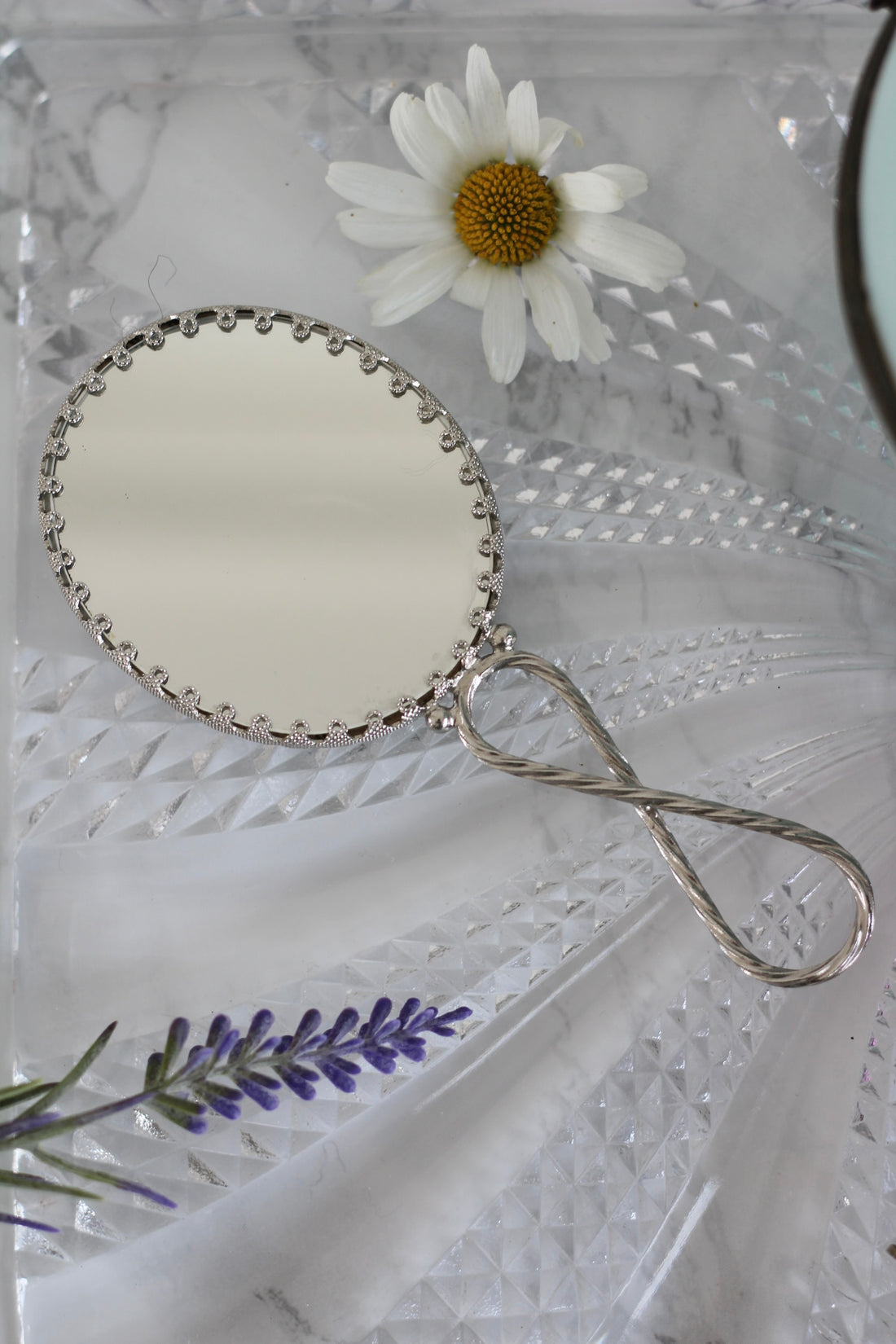 Miroir à main de sac en Limoges