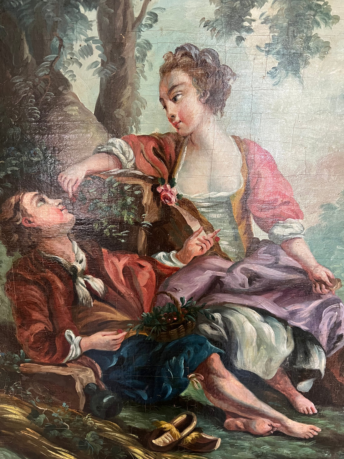 Trumeau à scène galante fin XVIIIème