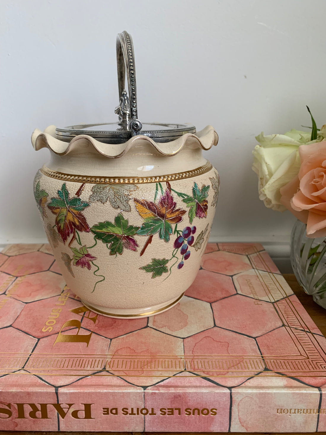 Pot à biscuits anglais monogrammé 1880-1910