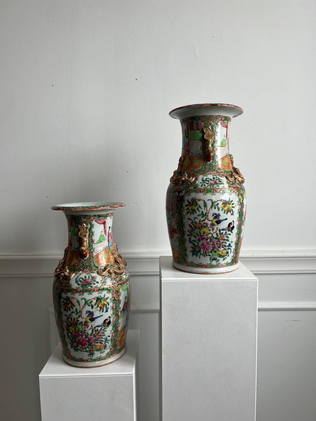 Paire de vases de Canton XIXème (livraison incluse)