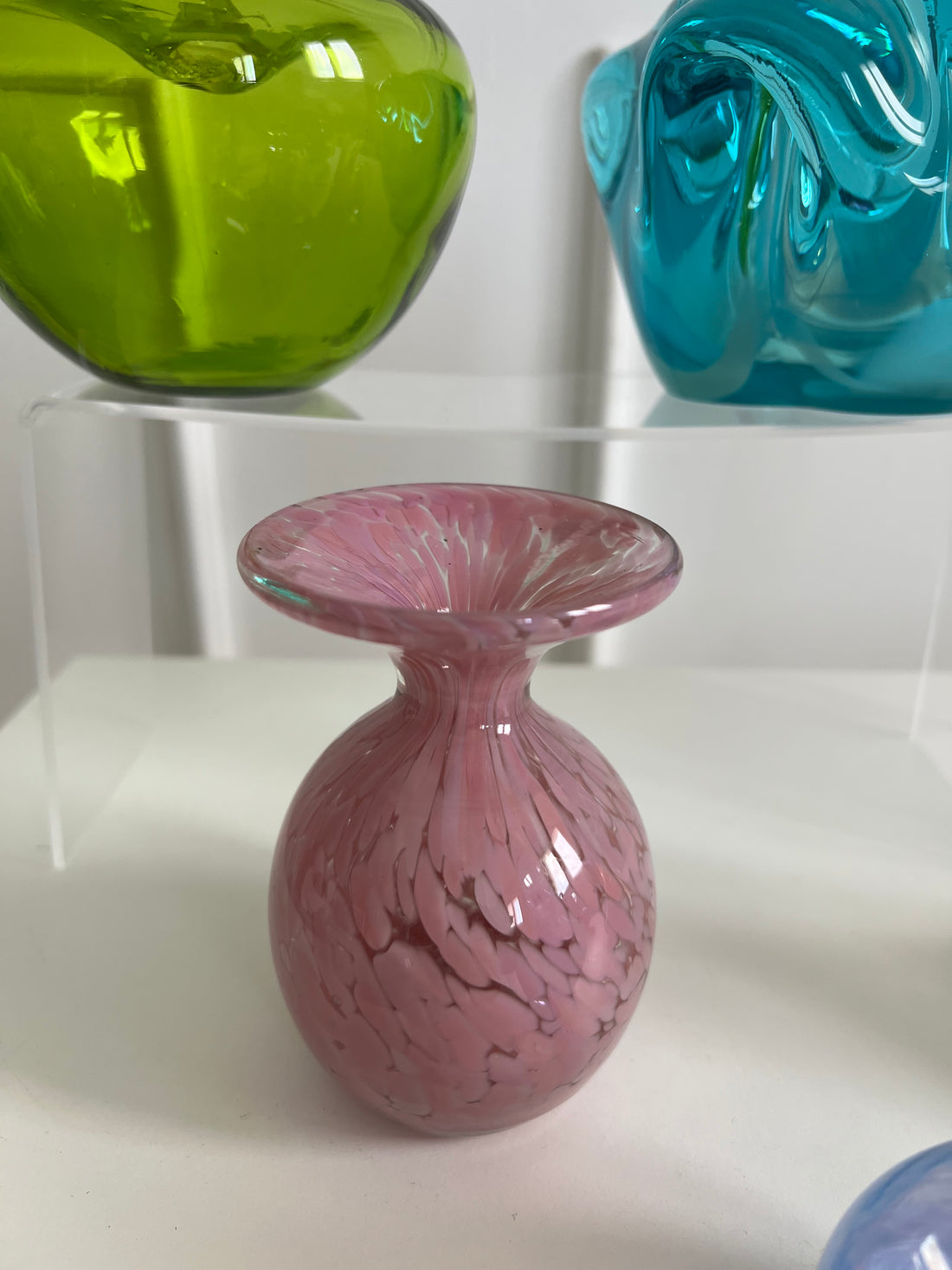 Soliflore rose en verre soufflé