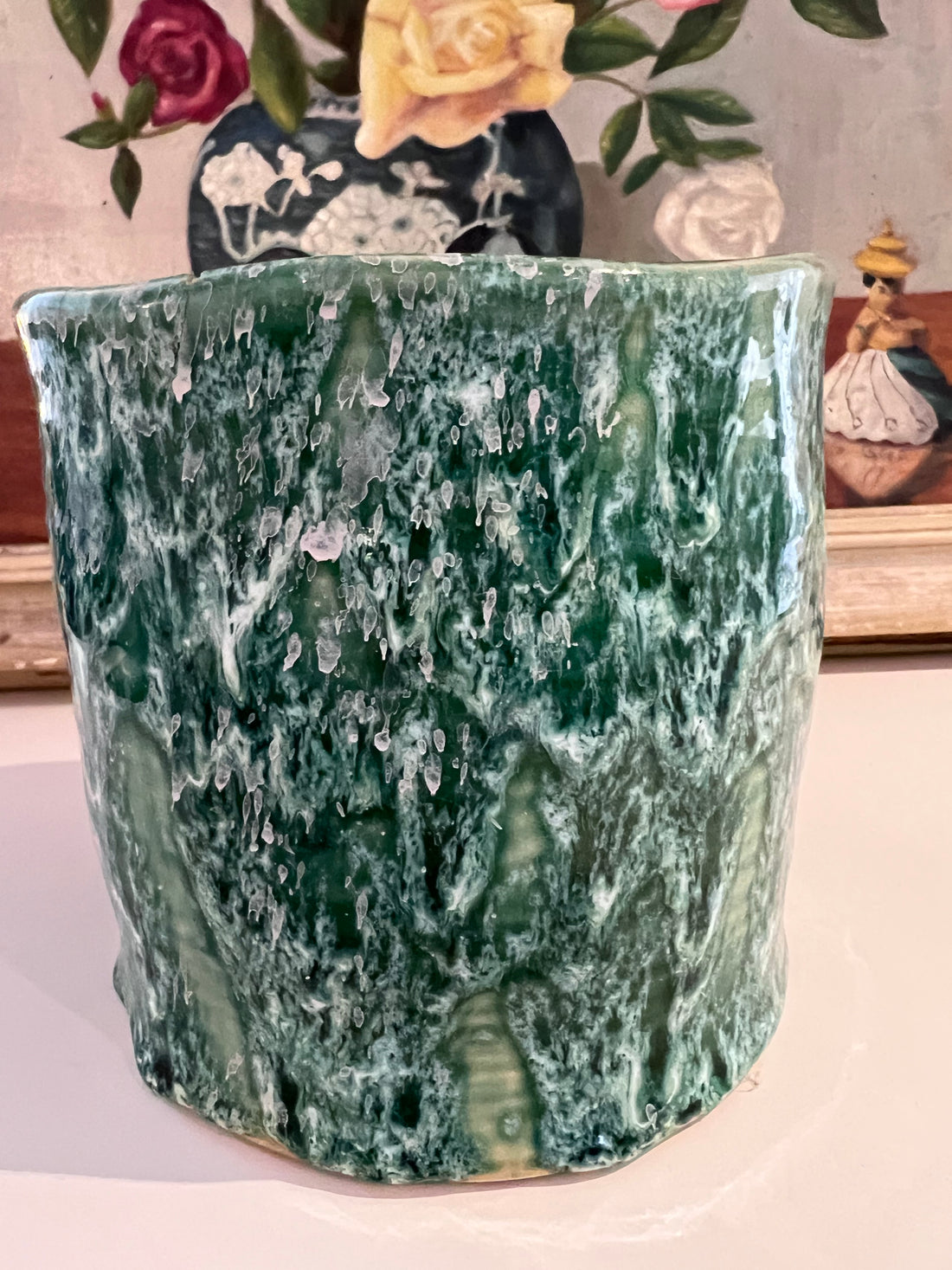 Cache pot en céramique vert - Angleterre