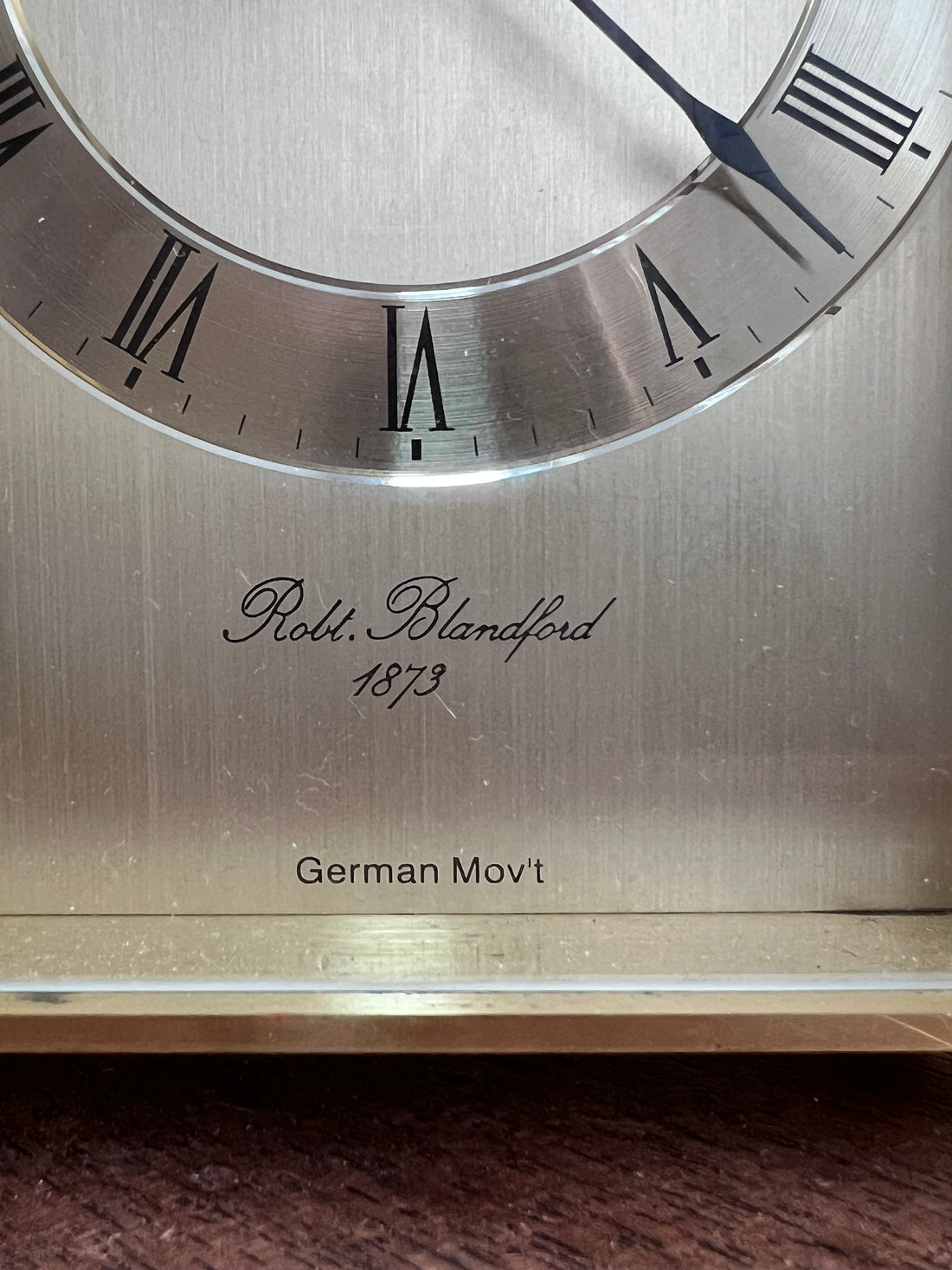 Horloge à poser 14 cm Blandford dorée - Angleterre - fin XXème