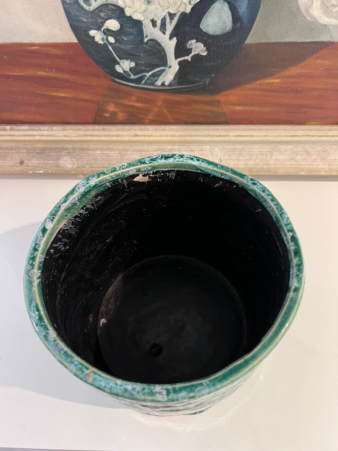 Cache pot en céramique vert - Angleterre