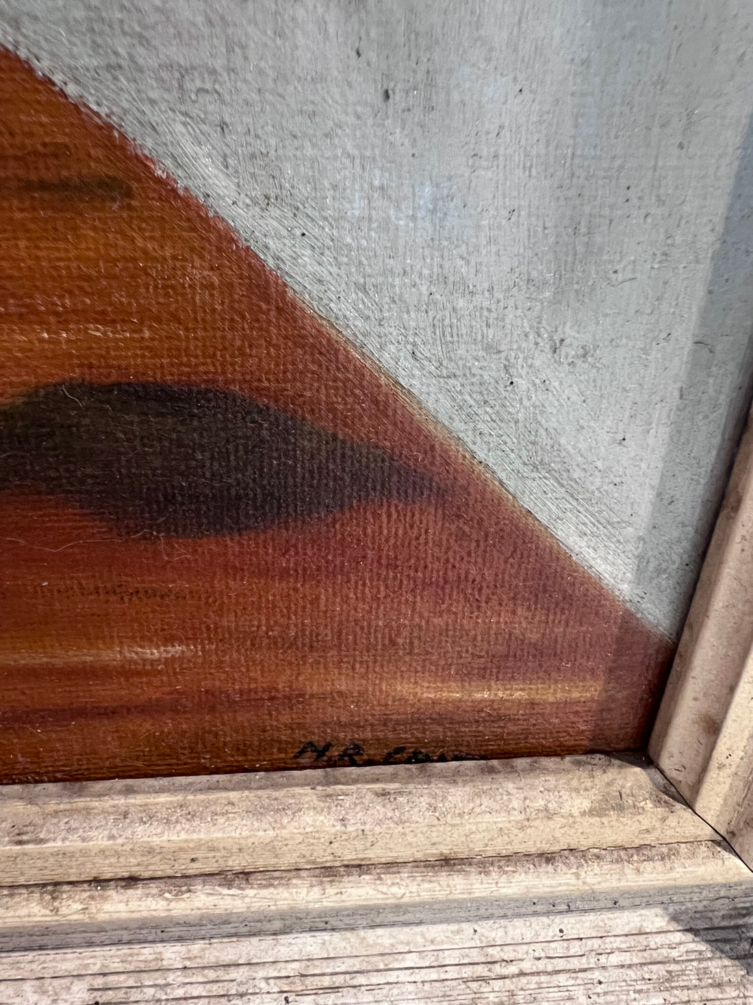 Bouquet de roses à la poupée - grande huile sur toile - Angleterre, années 50