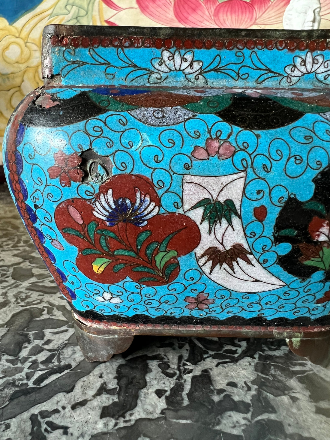 Brûle-parfum chinois XIXème cloisonné