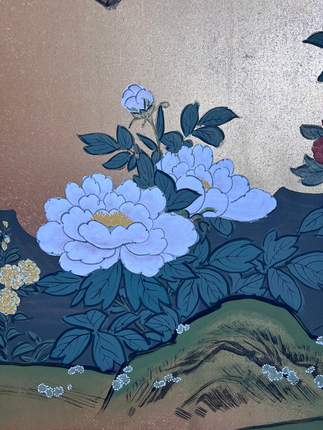 Paravent japonais Kano au faisan et cerisier