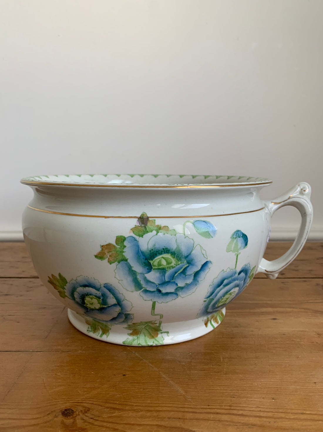 Cache-pot anglais XIXème fleuri