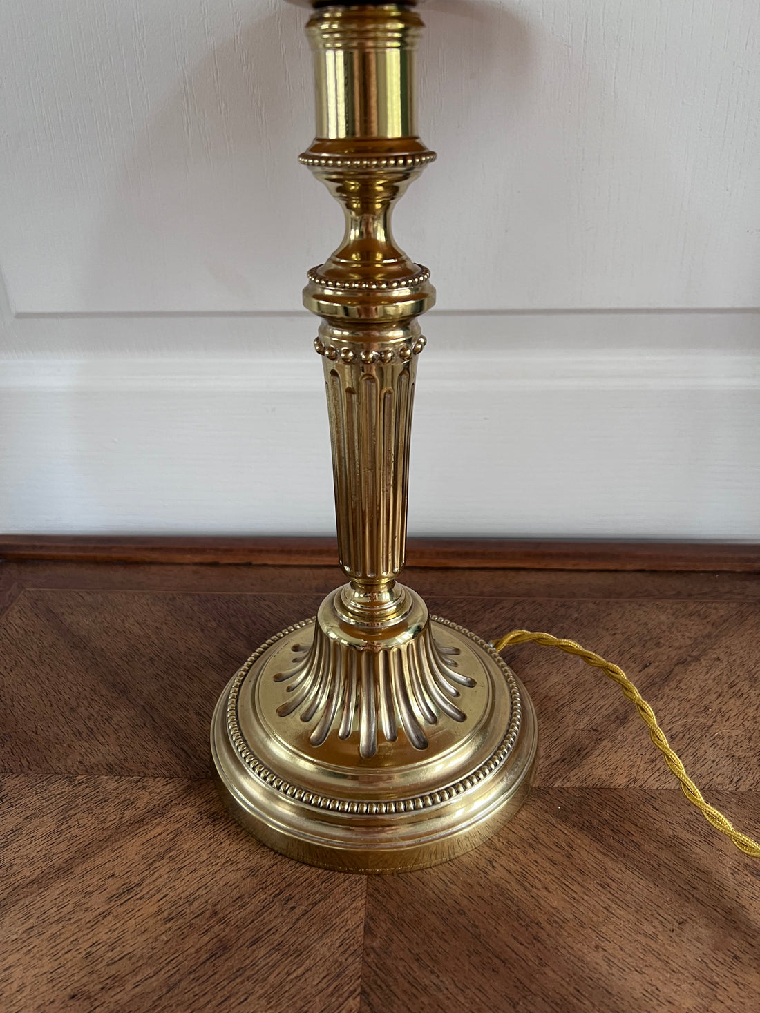 Lampe pied laiton avec abat jour