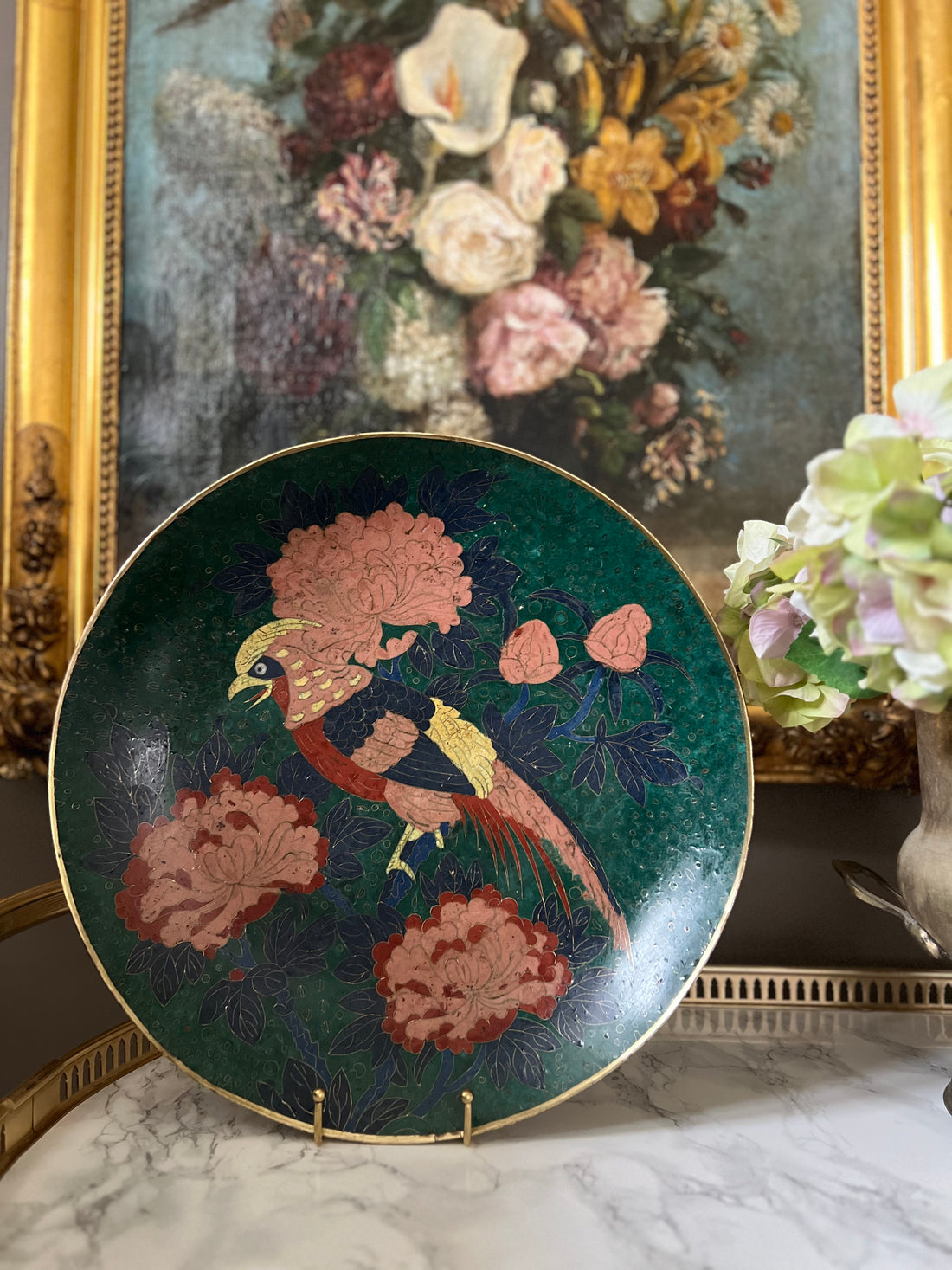 Grand plat cloisonné - Japon - XIXème