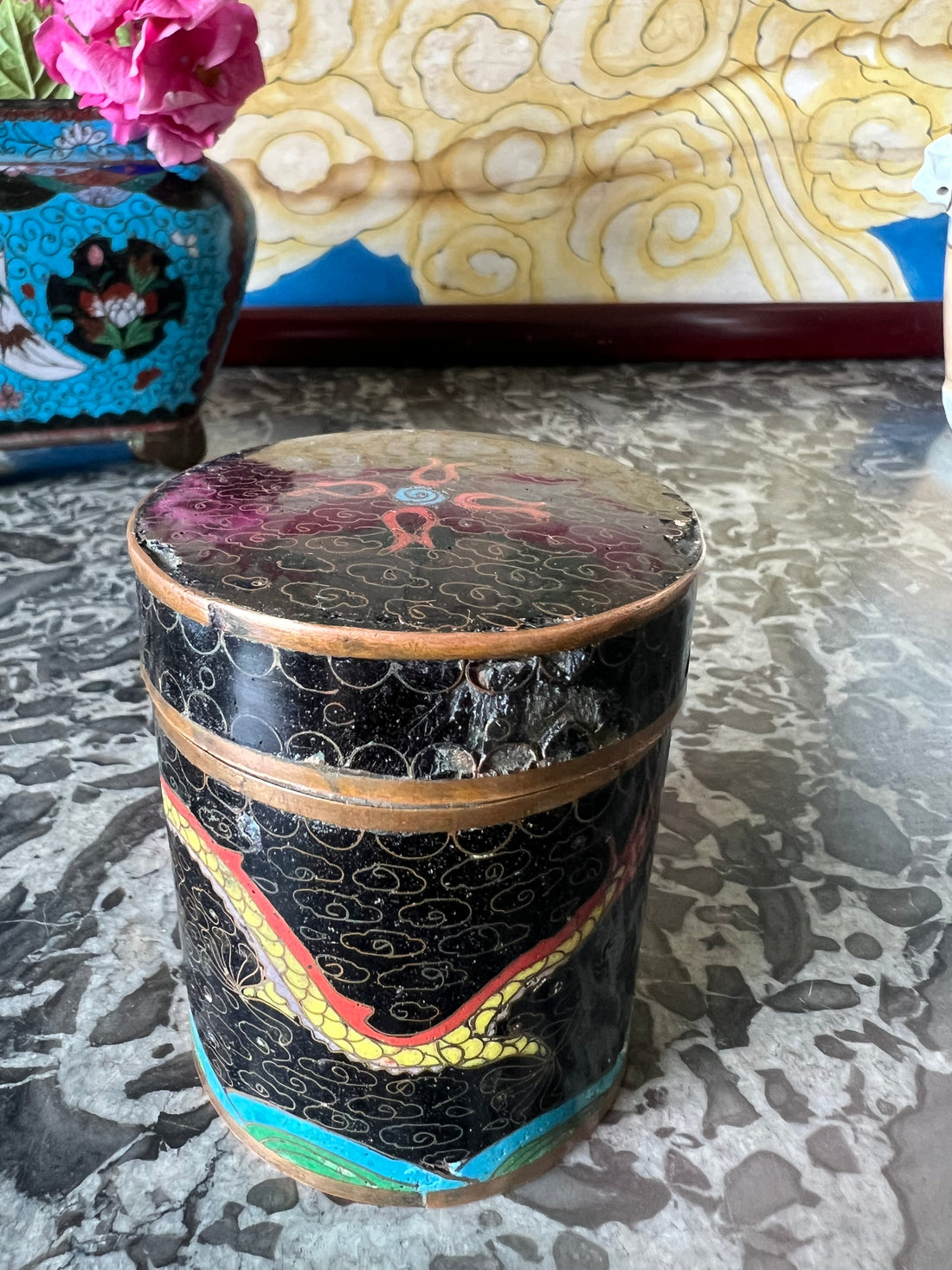 Boîte en cloisonné chinois XIXème
