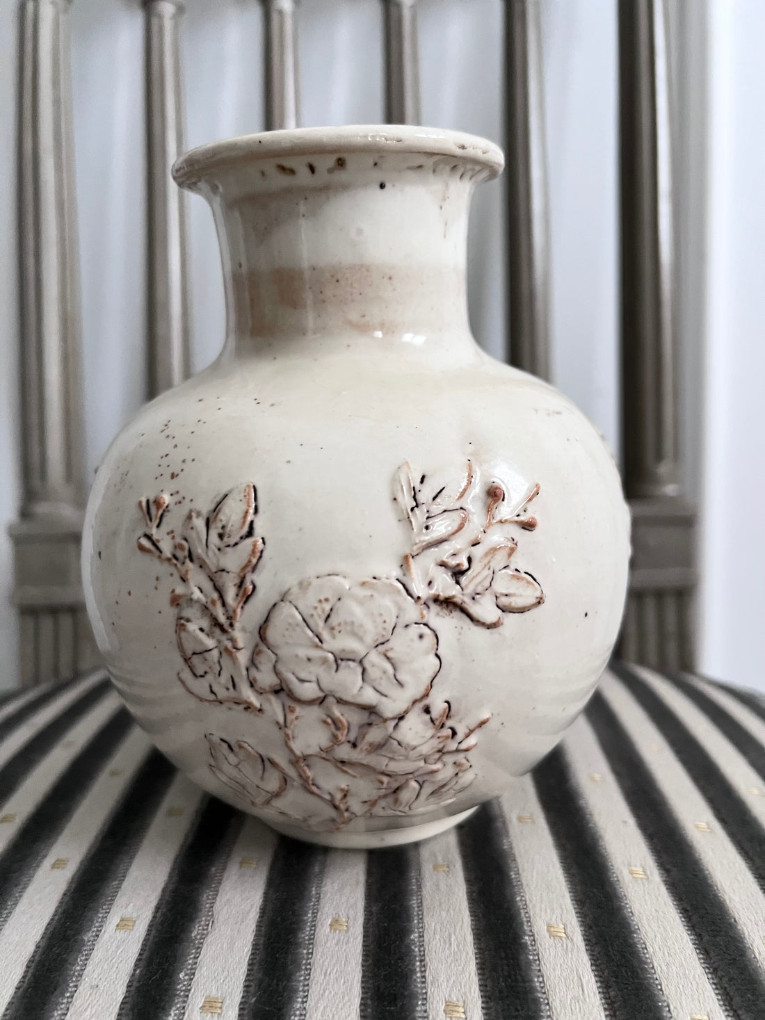 Vase émaillé ivoire - France - 1950