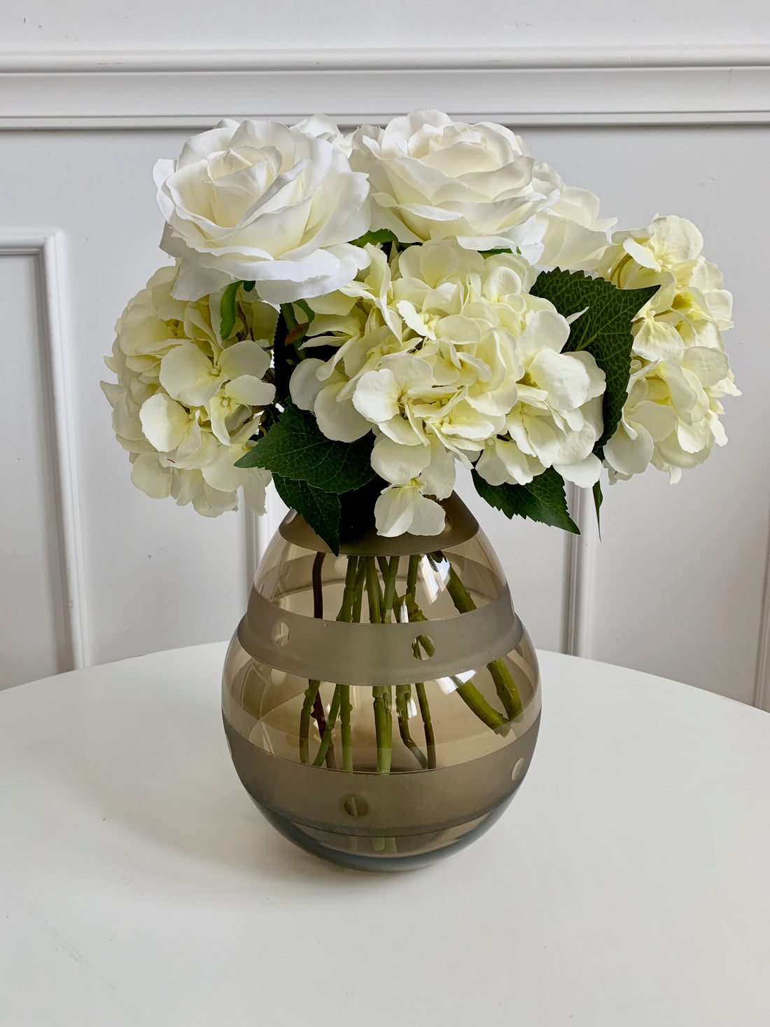 Vase Art Déco en verre fumé