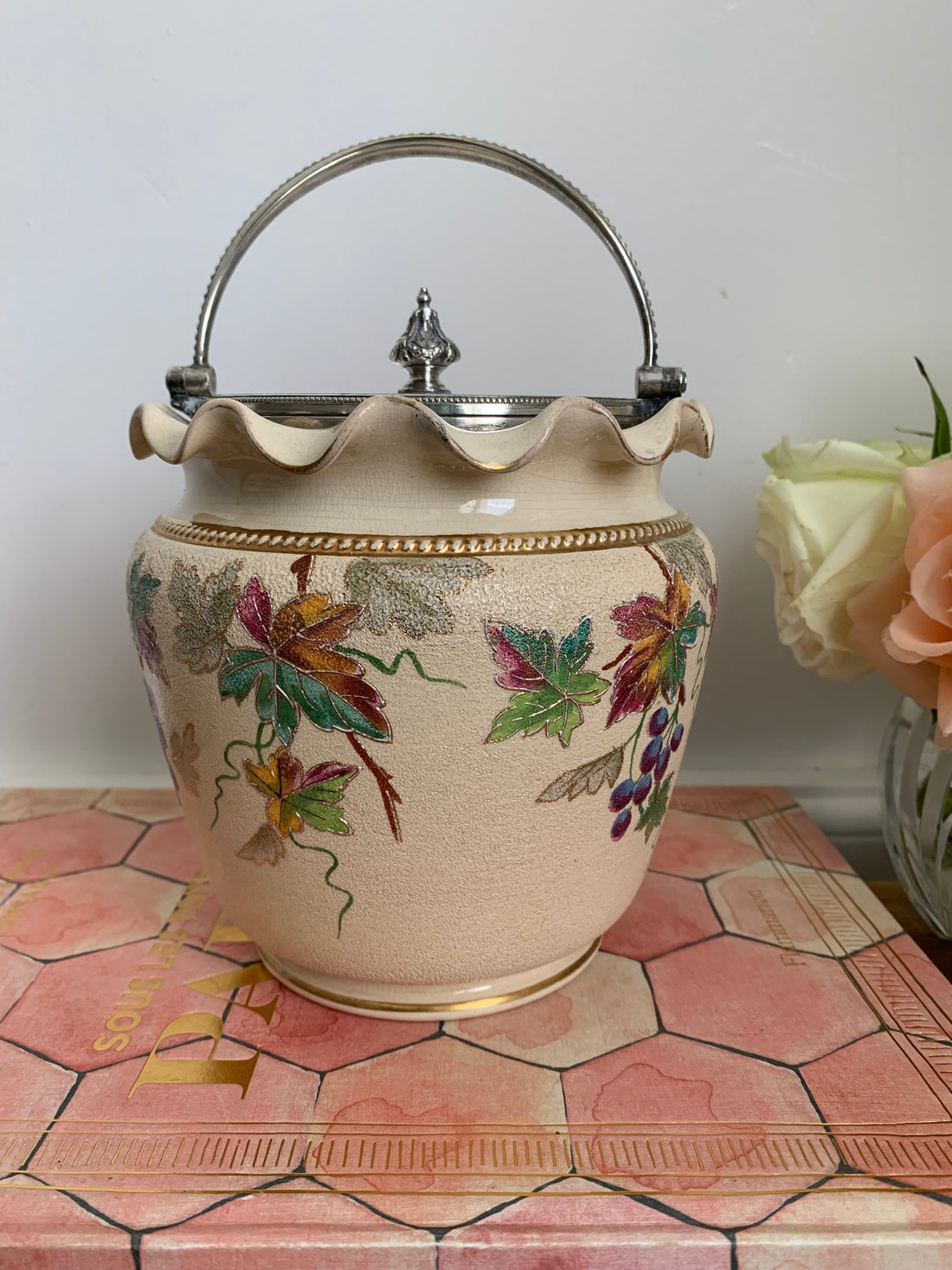 Pot à biscuits anglais monogrammé 1880-1910