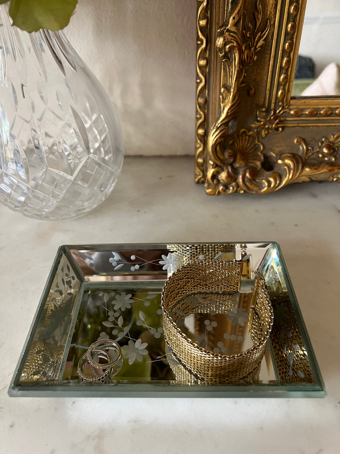 Vide-poches miroir Laura Ashley