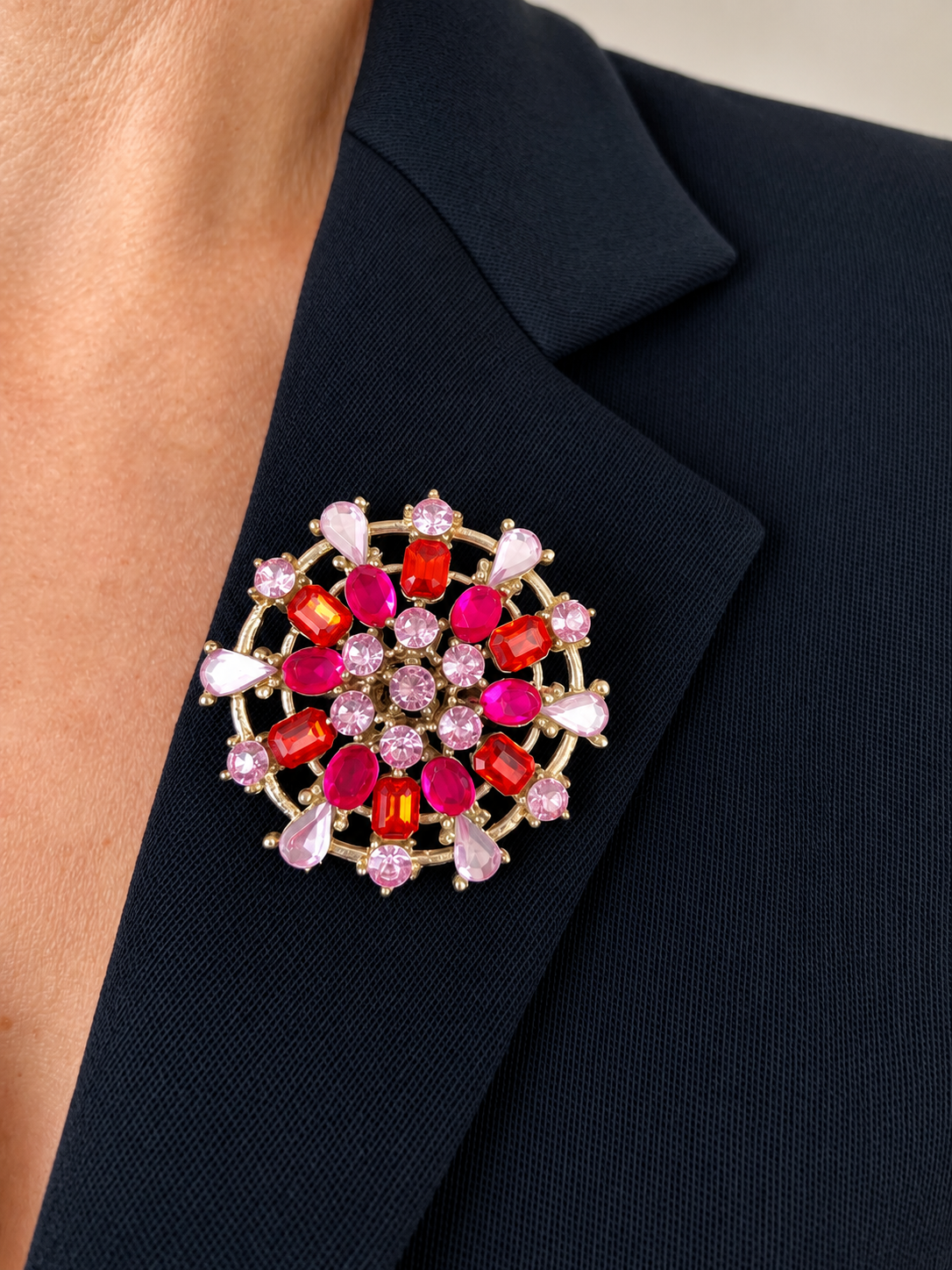 Broche rosace vintage esprit couture