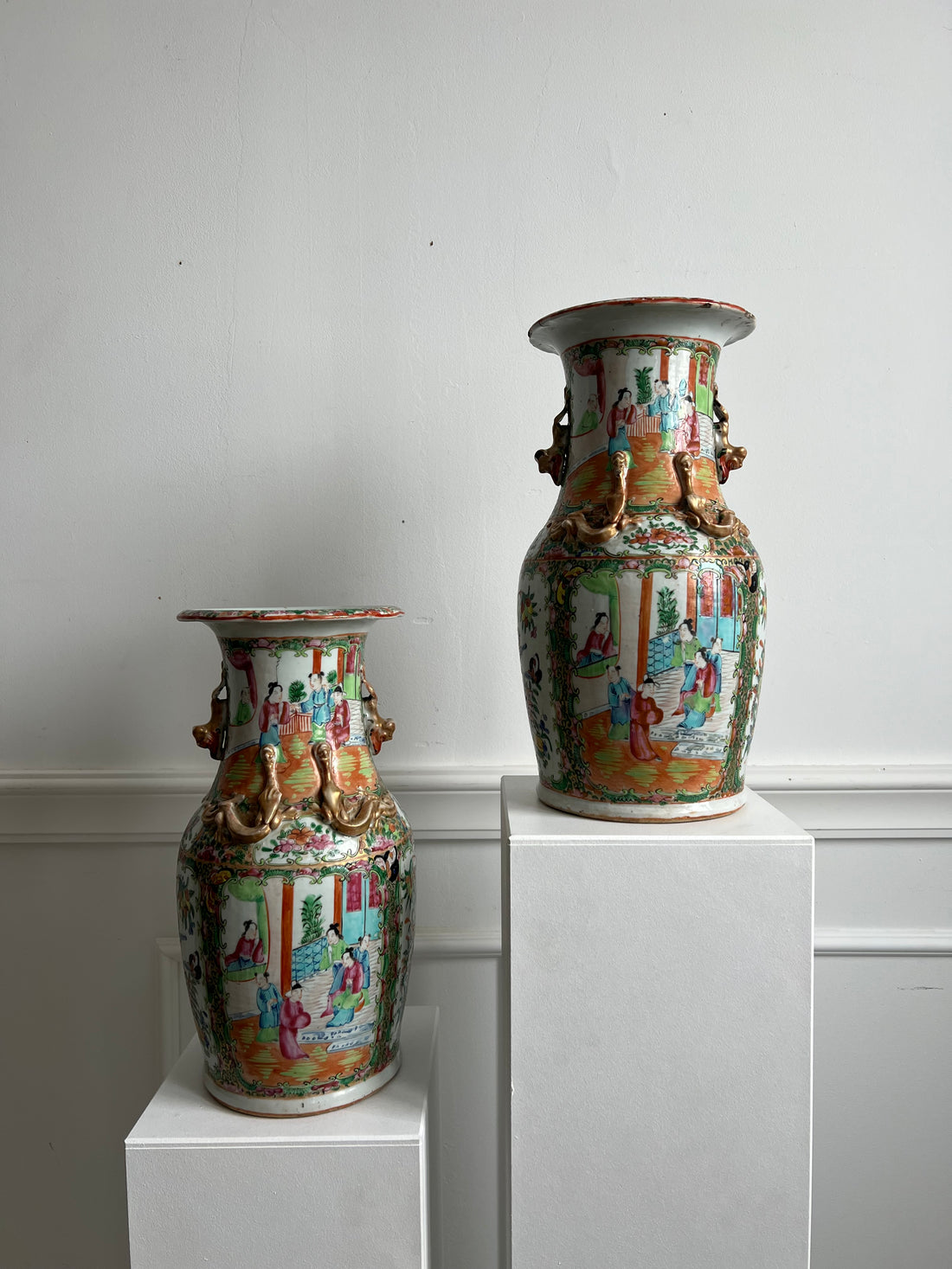 Paire de vases de Canton XIXème (livraison incluse)
